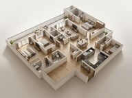 Floor plan of 3 BHK 1993 Sq. Ft. Apartment in Godrej Majesty, Greater Noida