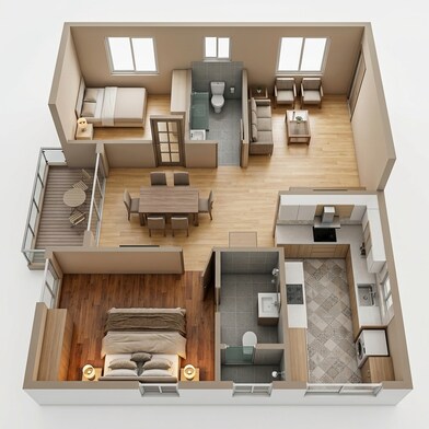 Floor plan of 2 BHK 1101 Sq. Ft. Apartment in Ishtika Anahata, Bangalore