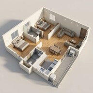 Floor plan of 2 BHK 1412 Sq. Ft. Apartment in Ishtika Anahata, Bangalore