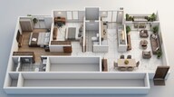 Floor plan of 2 BHK 857 Sq. Ft. Apartment in Shriram The Spectrum, Pune