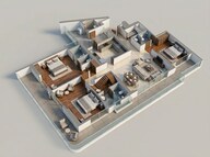 Floor plan of 3 BHK 2900 Sq. Ft. Apartment in Shapoorji Pallonji The Dualis, Gurgaon