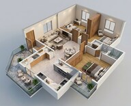 Floor plan of 2 BHK 1243 Sq. Ft. Apartment in Sattva Vasanta Skye, Bangalore