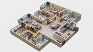 Floor plan of 3 BHK 1882 Sq. Ft. Apartment in Sattva Vasanta Skye, Bangalore