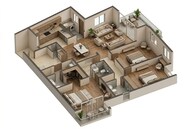 Floor plan of 3 BHK 2159 Sq. Ft. Apartment in Assetz Zen And Sato, Bangalore