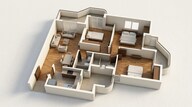 Floor plan of 3 BHK 1550 Sq. Ft. Apartment in Eldeco Ballads Of Bliss, Greater Noida
