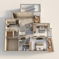 Floor plan of 2 BHK 839 Sq. Ft. Apartment in Krisala Aventis, Pune
