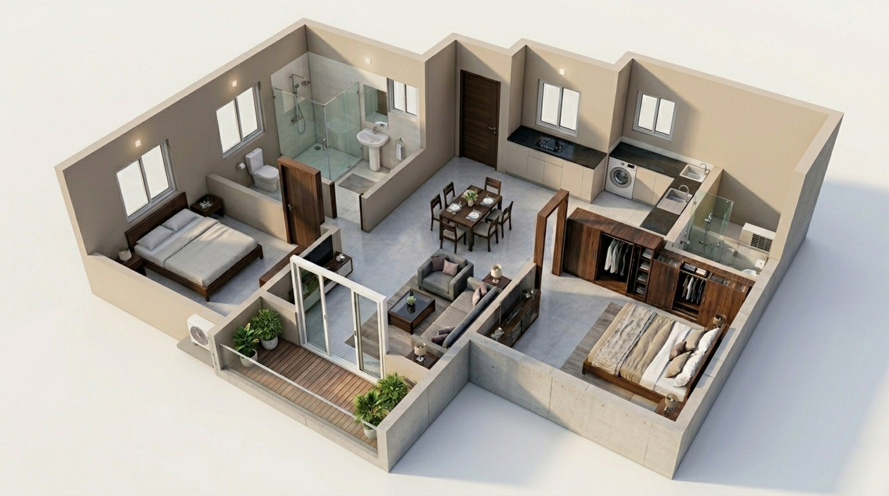 Floor plan of 2 BHK 1108 Sq. Ft. Apartment in Casagrand Highclere, Chennai