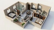 Floor plan of 2 BHK 1108 Sq. Ft. Apartment in Casagrand Highclere, Chennai