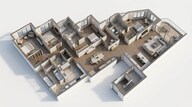 Floor plan of 4 BHK 2723 Sq. Ft. Apartment in Rustomjee Cliff Tower, Mumbai