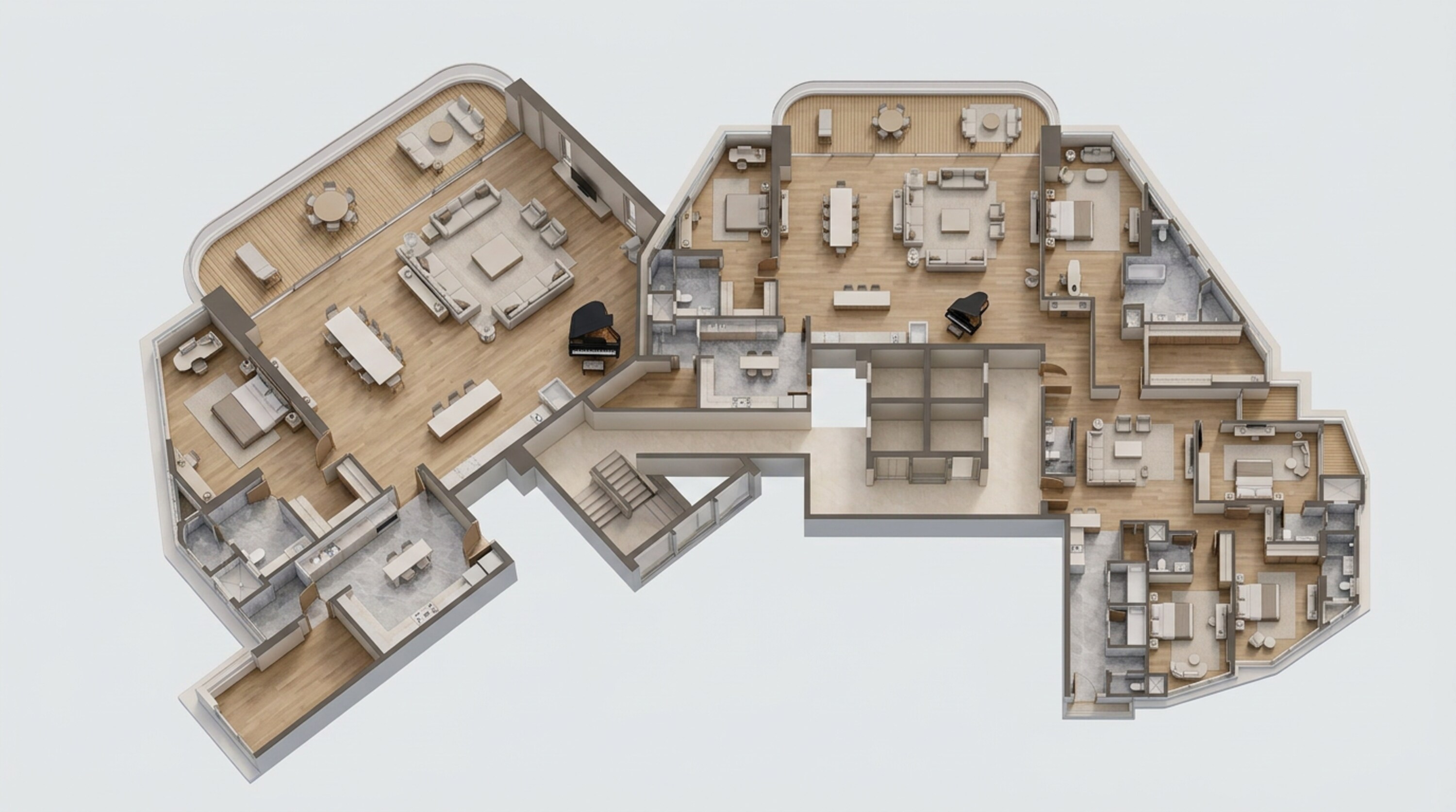 Floor plan of 5 BHK 4451 Sq. Ft. Apartment in Rustomjee Cliff Tower, Mumbai