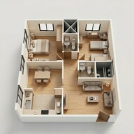 Floor plan of 2 BHK 1167 Sq. Ft. Apartment in MR Serenity, Bangalore