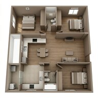 Floor plan of 3 BHK 1548 Sq. Ft. Apartment in MR Serenity, Bangalore
