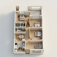 Floor plan of 3 BHK 1610 Sq. Ft. Apartment in MR Serenity, Bangalore