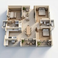 Floor plan of 3 BHK 1315 Sq. Ft. Apartment in SSI Reviva, Bangalore