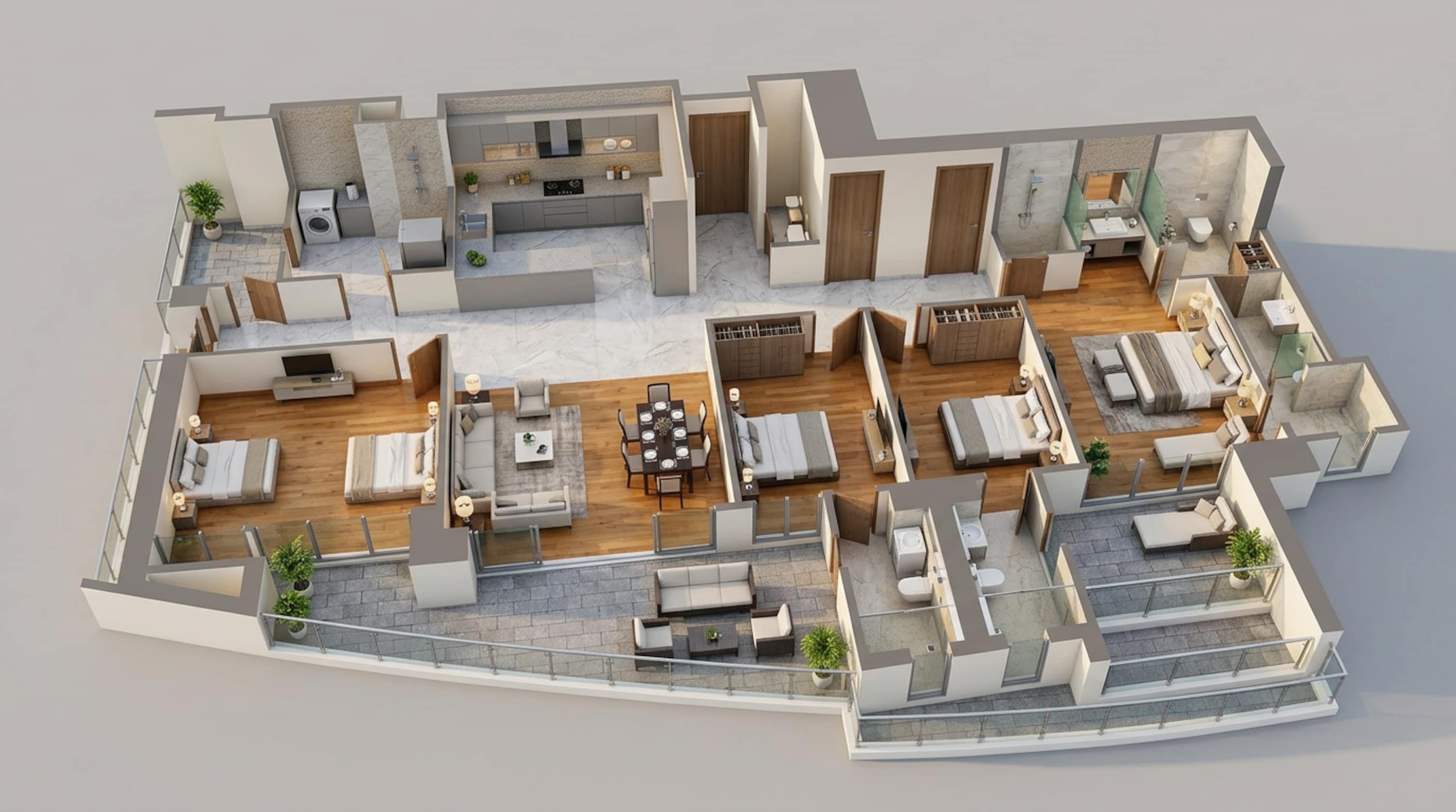 Floor plan of 4 BHK 3977 Sq. Ft. Apartment in DLF Privana North, Gurgaon