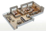 Floor plan of 3 BHK 1082 Sq. Ft. Apartment in Moraj Jewel Crest, Navi Mumbai