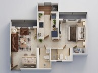 Floor plan of 1 BHK 430 Sq. Ft. Apartment in Vihang Elysia, Thane
