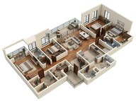 Floor plan of 3 BHK 2527 Sq. Ft. Apartment in Godrej Tiara, Bangalore
