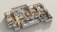 Floor plan of 3 BHK 2100 Sq. Ft. Apartment in Lodha Haven, Bangalore