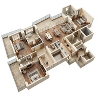 Floor plan of 3 BHK 3000 Sq. Ft. Apartment in HCBS Twin Horizon, Gurgaon