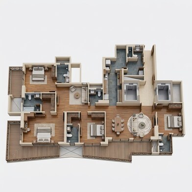 Floor plan of 4 BHK 3265 Sq. Ft. Apartment in HCBS Twin Horizon, Gurgaon