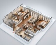 Floor plan of 3 BHK 1570 Sq. Ft. Apartment in Sobha Aurum, Greater Noida