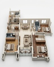 Floor plan of 3 BHK 1577 Sq. Ft. Apartment in Godrej Skyshore, Mumbai