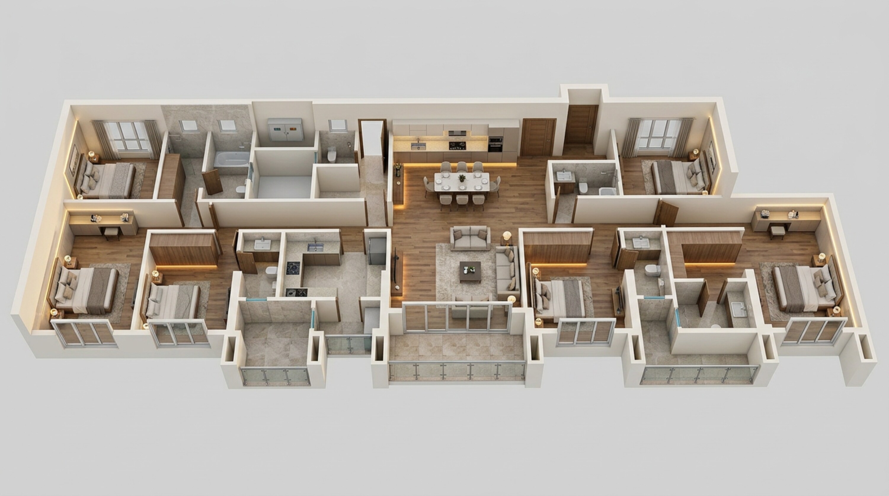 Floor plan of 4 BHK 2155 Sq. Ft. Apartment in Godrej Skyshore, Mumbai