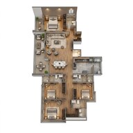 Floor plan of 4 BHK 2082 Sq. Ft. Apartment in Mittal Sun Platina, Pune