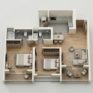 Floor plan of 2 BHK 860 Sq. Ft. Apartment in Godrej The Aqua Retreat, Pune