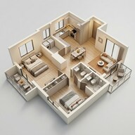 Floor plan of 2 BHK 900 Sq. Ft. Apartment in Godrej The Aqua Retreat, Pune