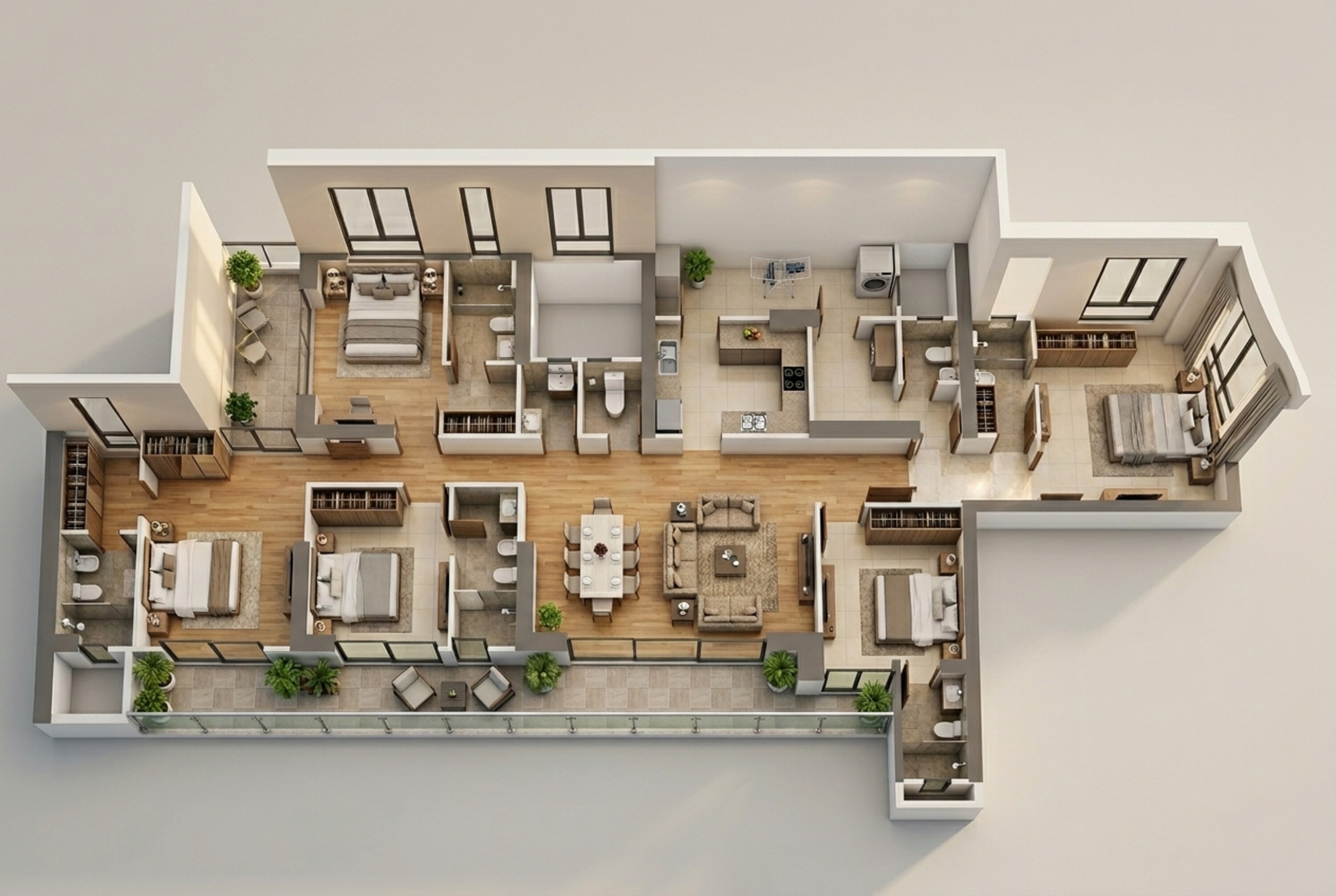 Floor plan of 4 BHK 3167 Sq. Ft. Apartment in Godrej Alira, Gurgaon
