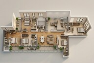 Floor plan of 4 BHK 3167 Sq. Ft. Apartment in Godrej Alira, Gurgaon