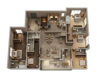 Floor plan of 4 BHK 4437 Sq. Ft. Apartment in MAIA Pelican Gardens, Bangalore