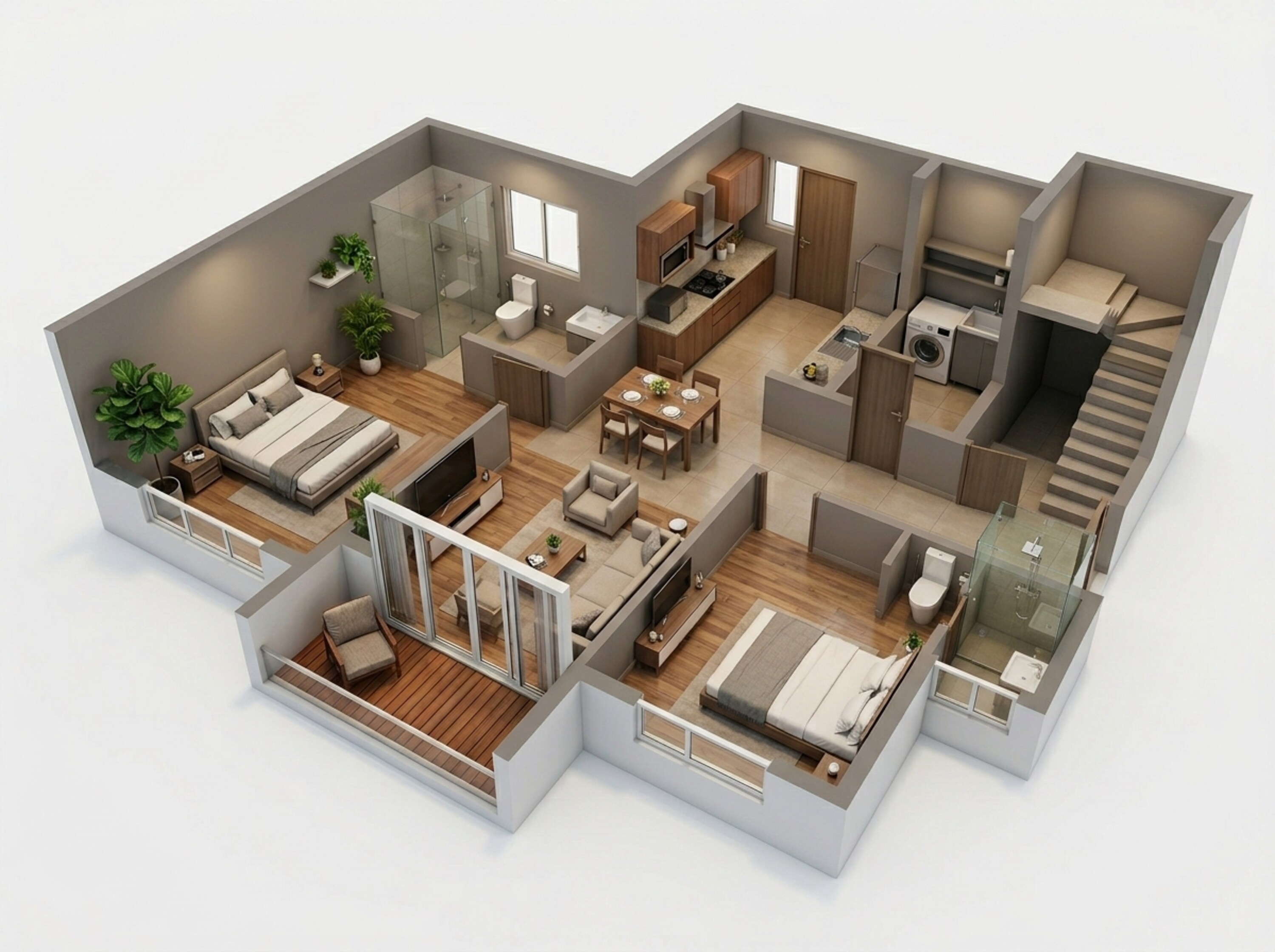Floor plan of 2 BHK 800 Sq. Ft. Apartment in Kalpataru Parkcity Estella, Thane