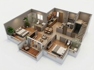 Floor plan of 2 BHK 800 Sq. Ft. Apartment in Kalpataru Parkcity Estella, Thane