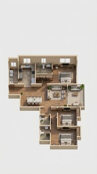 Floor plan of 3 BHK 1897 Sq. Ft. Apartment in Assetz Meru And Meadow, Bangalore