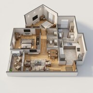 Floor plan of 2 BHK 746 Sq. Ft. Apartment in Krisala 41 Zoy, Pune
