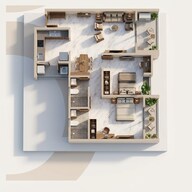 Floor plan of 2 BHK 817 Sq. Ft. Apartment in Krisala 41 Zoy, Pune