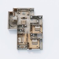 Floor plan of 3 BHK 1127 Sq. Ft. Apartment in Gangotree Pranali, Pune