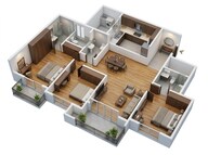 Floor plan of 3 BHK 1763 Sq. Ft. Apartment in Alembic Cloud Forest, Bangalore