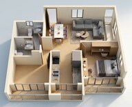 Floor plan of 1 BHK 459 Sq. Ft. Apartment in Shantee Ekata Residency, Palghar