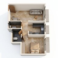 Floor plan of 1 BHK 392 Sq. Ft. Apartment in Mukundan Nirvana, Palghar