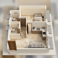 Floor plan of 1 BHK 407 Sq. Ft. Apartment in Mukundan Nirvana, Palghar