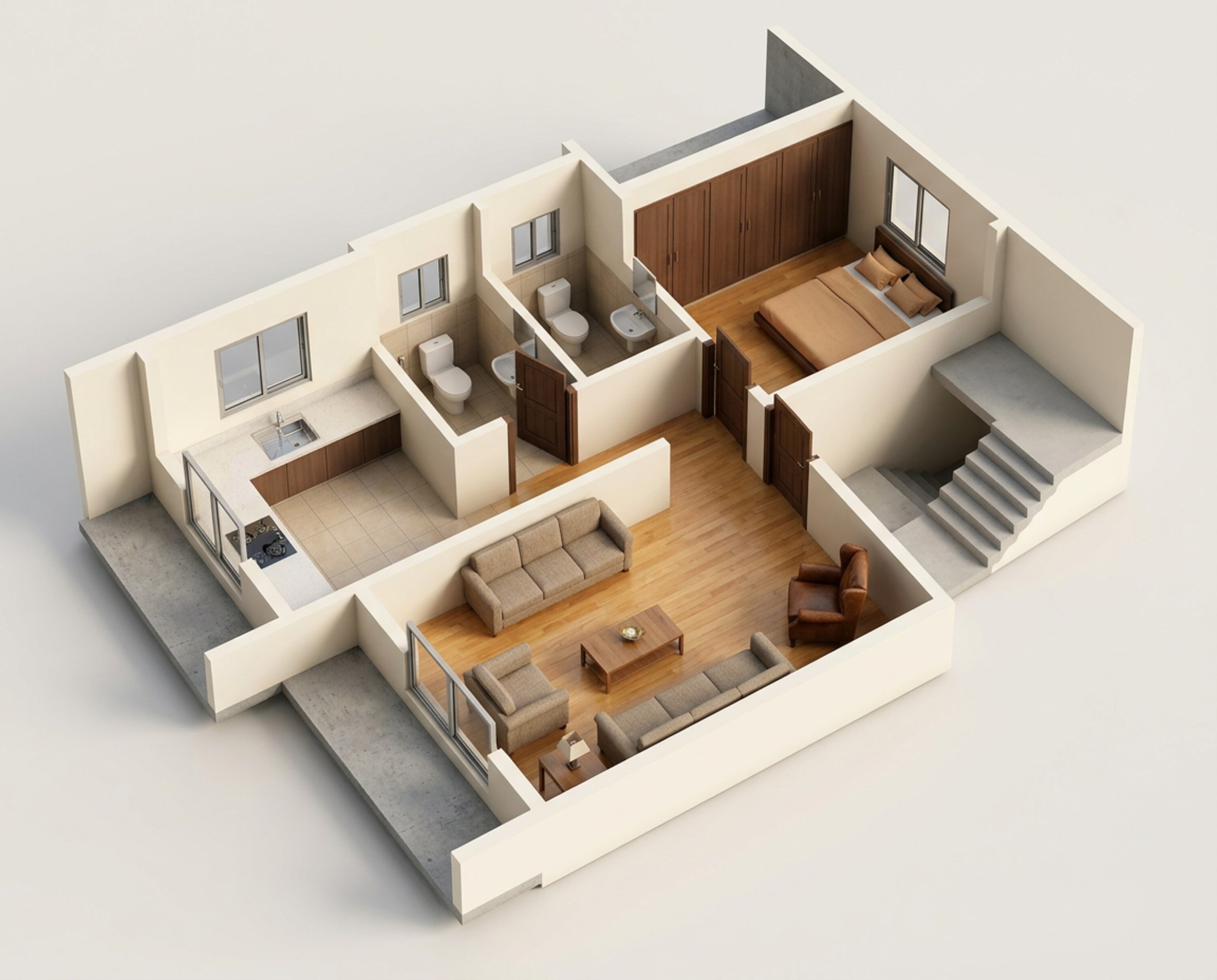 Floor plan of 1 BHK 438 Sq. Ft. Apartment in Gami Vraj, Navi Mumbai