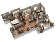 Floor plan of 2 BHK 752 Sq. Ft. Apartment in Godrej Aqua Vista, Pune