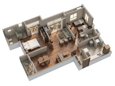 Floor plan of 2 BHK 752 Sq. Ft. Apartment in Godrej Aqua Vista, Pune