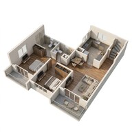 Floor plan of 2 BHK 815 Sq. Ft. Apartment in Arihant Skysuites, Pune