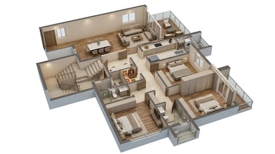 Floor plan of 3 BHK 1600 Sq. Ft. Apartment in K Raheja Aurum, Pune
