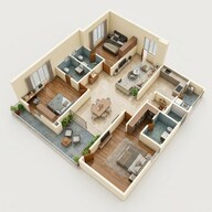 Floor plan of 3 BHK 2290 Sq. Ft. Apartment in Ramky The Eminent, Hyderabad